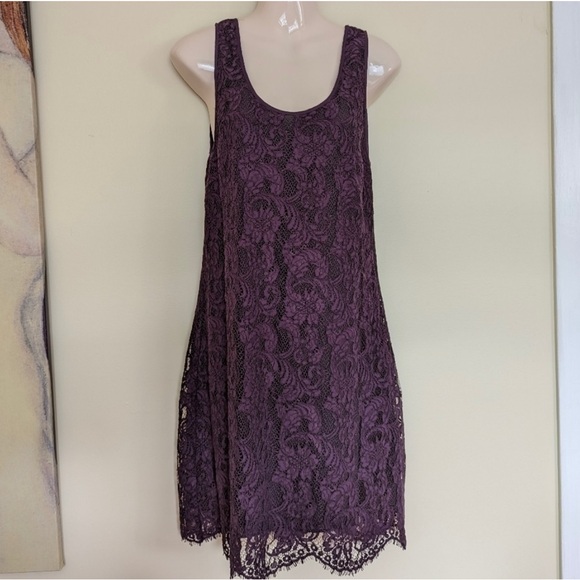 Aritzia Wilfred hemon lace dress purple black large - Picture 2 of 6